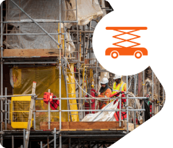 Trabajadores en construcción urbana